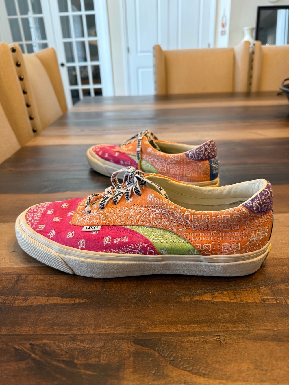 Vans Low Top Paisley Patchwork Sneakers in Pink, Orange, Green, Purple, Blue